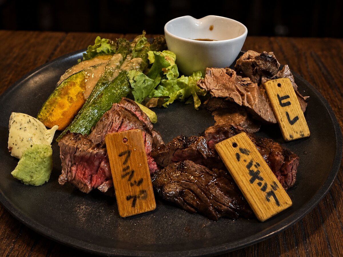 赤身牛3種盛り